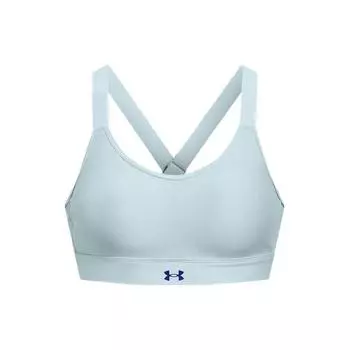 Under Armour Твердый U-образный бюстгальтер с перекрещивающимися бретелями для высокоинтенсивных тренировок, женское нижнее белье, синий 1372557-478 S