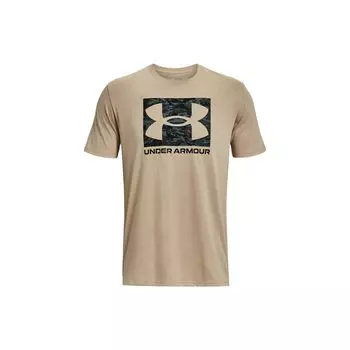 Under Armour UA ABC Логотип Принт с круглым вырезом Пуловер с короткими рукавами Мужские топы Коричневый 1361673-236 2XL