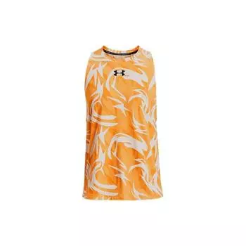 Under Armour UA Baseline Спортивная футболка с абстрактным принтом по всей поверхности, с круглым вырезом, удобная баскетбольная майка, мужские топы, желтый 1370239-782 XXL