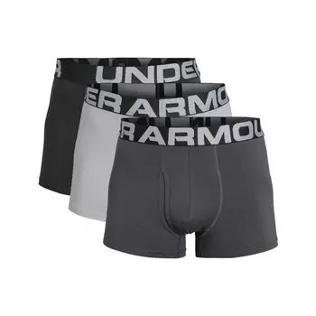 Under Armour UA Charged Casual Letter Waistband Boxer Briefs 3-Pack Men underwear Gray 1363616-010 M