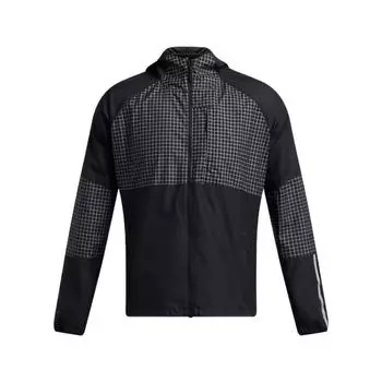 Under Armour UA Elite Hooded Casual Long Sleeve Jacket Men jackets Black Plaid 1386674-001 XL