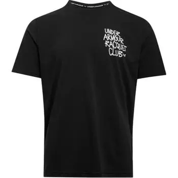 Under Armour UA Футболка свободного кроя с круглым вырезом, модная, с коротким рукавом, мужская, топы, черная 1390196-001 XL