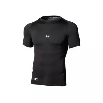 Under Armour Ua Heat Gear Solid Logo Compression Fitted Crew Neck T-Shirt Men Tops Black 1358643-001 XL
