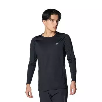Under Armour UA HeatGear Fitted Novelty Long Sleeve Crew Neck Shirt Golf Black Mod Gray M Men s