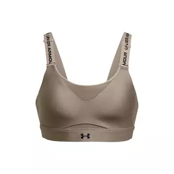 Under Armour Ua Infinity 2.0 принтованный логотип облегающий U-образный спортивный бюстгальтер женское нижнее белье коричневый 1384112-200 L