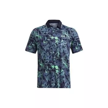 Under Armour Ua Iso-Chill Edge Logo All-Over Print Casual Short Sleeve Polo Shirt Men Polo Shirts Navy-Blue 1377365-412 M
