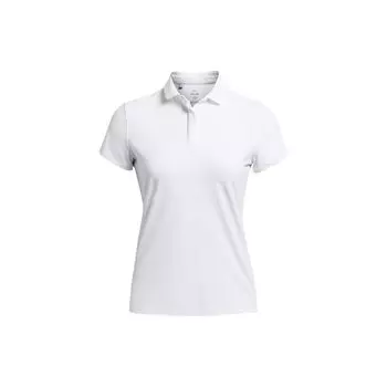 Under Armour Ua Iso-Chill Solid Logo Повседневная удобная рубашка поло с коротким рукавом Женские топы Белого цвета 1382814-100 XL