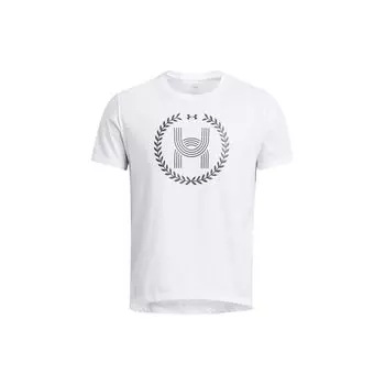 Under Armour UA Launch Crew Neck Printed Short Sleeve T Shirt Men Tops White 1383233-100 XL