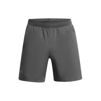 Under Armour UA Launch Logo Print Slim Fit Mid Rise Sports Shorts Men shorts Rhino-Gray 1382639-025 M
