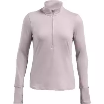 Under Armour Ua Qualifier Solid Breathable Running Stand Collar Long Sleeve T-Shirt Women Tops Fatigue-Gray 1379349-015 S