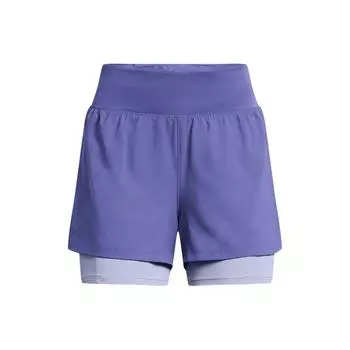 Under Armour UA Run Stamina Logo Color Block Two-In-One Sports Shorts Women Shorts Фиолетовый 1376759-561 XS