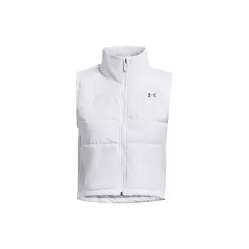 Under Armour UA Storm Session Run жилет однотонный молния с высоким воротом без рукавов женские жилеты белые 1378502-100 S