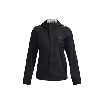 Under Armour UA Sun Protection Series SS23 Solid Logo Print Hooded Zip-Up Reglan Long Sleeve Jacket Women Jackets Black 1374645-001 XS
