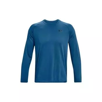 Under Armour Ua Tech Длинный рукав Однотонный круглый вырез Футболка приталенная Мужские топы Синий 1328496-426 XL