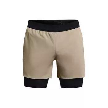 Under Armour UA Vanish Elite Logo Print Two-In-One Drawstring Mid Rise Casual Shorts Men shorts Brown 1378604-203 M