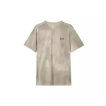 Under Armour UA Vanish Elite Logo Tie-Dye Print Дышащая тренировочная футболка с круглым вырезом для мужчин Серо-коричневый 1383669-200 XL