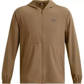 Under Armour UA Vibe Windbreaker Woven Training Solid Color Hooded Long Sleeve Jacket Men jackets Coyote-Brown 1386555-498 M