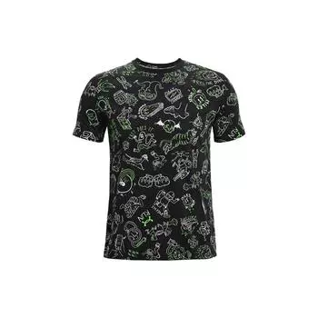 Under Armour Ua Your Face Off Print Crew Neck T-Shirt Men T-Shirts Black 1361484-001 L