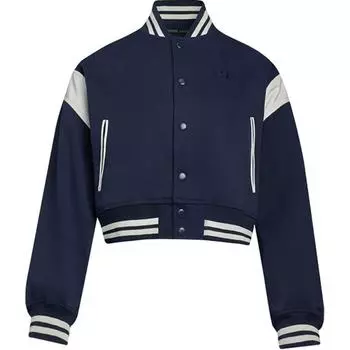 Under Armour UA Женская вышитая удобная куртка-пилот с длинным рукавом, комбинированная, темно-синяя 6005988-410 M