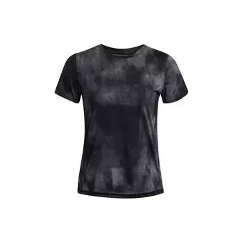 Under Armour Удобная футболка с круглым вырезом и принтом в стиле ретро с логотипом Tie-Dye, женские топы, черный цвет 1383365-001 M