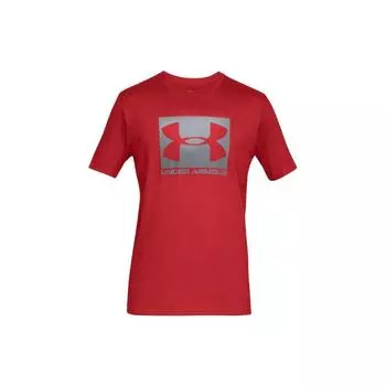 Under Armour Удобная свободная тренировочная спортивная футболка с круглым вырезом и коротким рукавом с логотипом, мужские топы, красные 1329581-600 S