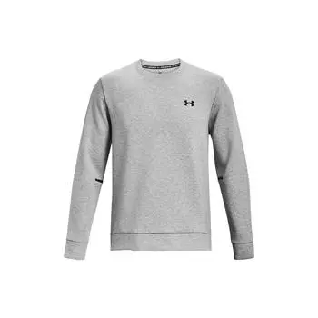 Under Armour Unstoppable Fleece Crew Logo Print Pullover Long Sleeve Sweatshirt Men Sweatshirt Gray 1381688-011 XXL