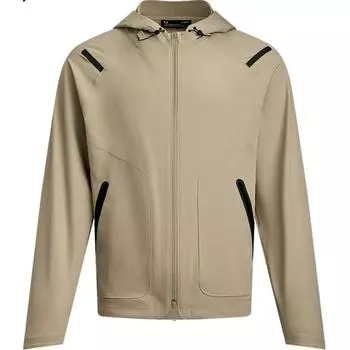 Under Armour Unstoppable Series Hooded Zipper Fashion Solid Jacket Men jackets Urban-Khaki 1370494-299 S