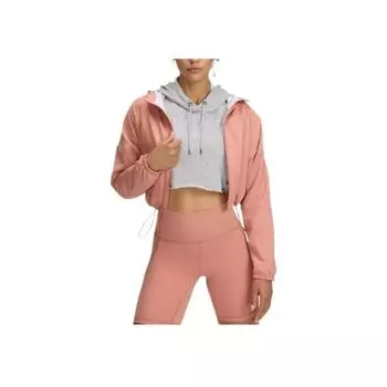 Under Armour Unstoppable UAWoven Comfortable Solid Color Versatile Simple Fashion Jacket Women jackets Canyon-Pink 6003590-696 XS