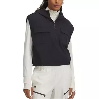 Under Armour Unstoppable Utility Solid Fashion Simple Hooded Versatile Vest Women vests Black 1389666-001 M