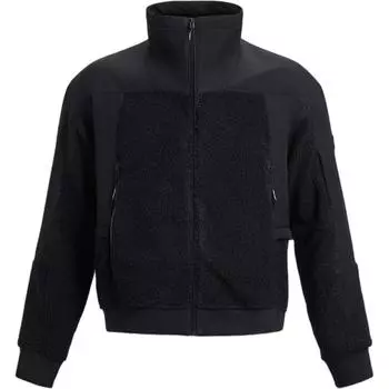 Under Armour Утепленная однотонная флисовая куртка Mission с воротником-стойкой, мужская куртка черного цвета 1378841-001 M