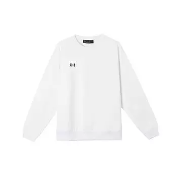 Under Armour Узор логотипа круглый вырез свитер спортивный длинный рукав толстовка унисекс толстовка белая 24600305-100 XL