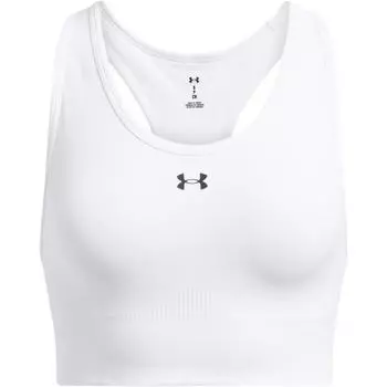 Under Armour Vanish Бесшовный логотип с принтом, повседневный свитер, спортивное нижнее белье, женское нижнее белье, белое 1384419-100 XL