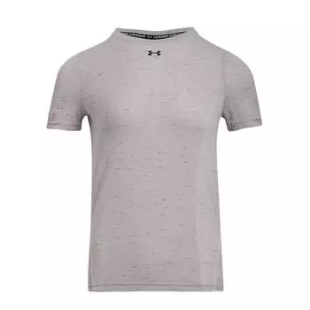 Under Armour Vanish Бесшовный Свободный Дышащий Трикотаж Короткий Рукав Обычная Футболка Женские Топы Серый Розовый 1384406-009 S