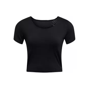 Under Armour Vanish Elite Vent однотонная короткая повседневная футболка с круглым вырезом и коротким рукавом для женщин, топы, черный цвет 1383639-001 S