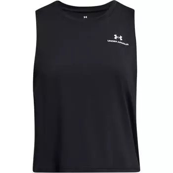 Under Armour Vanish Letter Logo Printed Round Neck Sleeveless Tank Top Women Tops Black 1383654-001 XS