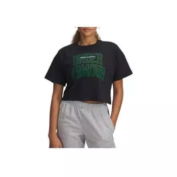 Under Armour Varsity Mix Тяжелая Удобная Классическая Модная Универсальная Футболка с коротким рукавом и спущенным плечом Женские топы Черный 1389156-002 XL