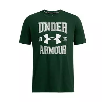 Under Armour Vintage Letter Logo Print Crew Neck Short Sleeve T-Shirt Men T-Shirts Forest-Green 1386814-301 XL