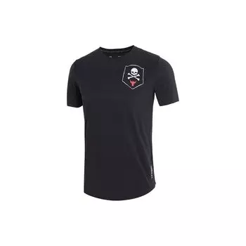 Under Armour Винтажная футболка с принтом черепа и букв, с круглым вырезом и коротким рукавом, мужские топы, черная 1370489-001 L