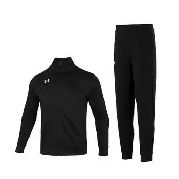 Under Armour Вязаная куртка с логотипом и трикотажные брюки с манжетами, повседневный спортивный комплект, мужские комплекты, черный цвет 21500437-001+23600704-001 M