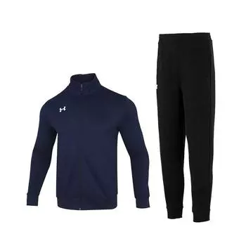 Under Armour Вязаная спортивная куртка с логотипом и трикотажные спортивные брюки с манжетами, повседневный комплект, мужская спортивная одежда 21500437-408+23600704-001 S