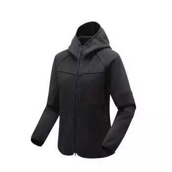 Under Armour Walking Series Minimalist Fashion Logo Fleece Thick Casual Sports Hooded Jacket Women jackets Black 14422128-0020 XS