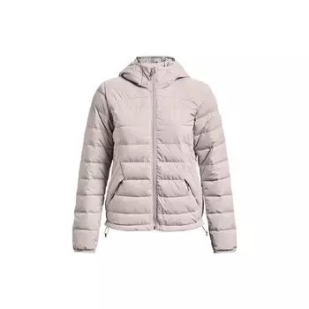 Under Armour Warm Solid Color Hooded Down Jacket Women Jackets Ghost-Gray 1355833-592 XS