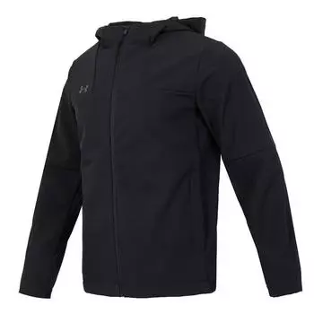 Under Armour ветрозащитная теплая куртка с капюшоном на молнии унисекс куртки черные 24600408-001 2XL