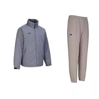 Under Armour Windproof Long Sleeve Zip-Up Warm Fleece Thick Mid-Rise Pants Casual Sports Set Men tops, bottoms 24600705-203+24600901-024 XXL