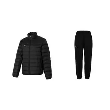 Under Armour Windproof Outdoor Warm Down Jacket Fashion Comfortable Lightweight Pants Casual Sports Suit Unisex Outerwear 24600705-001+23600804-001 M