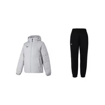 Under Armour Windproof Outdoor Warm Long Sleeve Fashion Comfortable Lightweight Simple Long Pants Casual Sports Suit 24600705-001+23600801-009 3XL