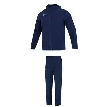 Under Armour Windproof Training Zip-Up Hoodie And Comfortable Breathable Straight Leg Pants Casual Sports Set Men sets Blue 22500408-408+22500706-408 XL