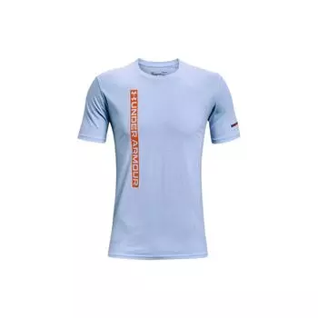 Under Armour Wordmark Logo Training Loose Comfortable Crew Neck T-Shirt Men T-Shirts Blue 1361666-438 S