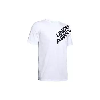 Under Armour Футболка с коротким рукавом и прямым низом Wordmark, мужская, белая 1344227-100 M