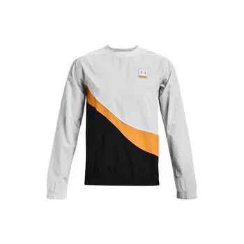 Under Armour Woven Crew Loose Logo Color Block Pullover Sweatshirt Men sweatshirt Gray 1366217-014 XL